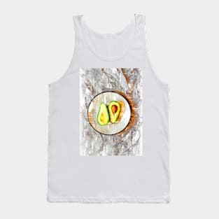 Two Split Avocados In Bowl. For Avocado Lovers. Tank Top